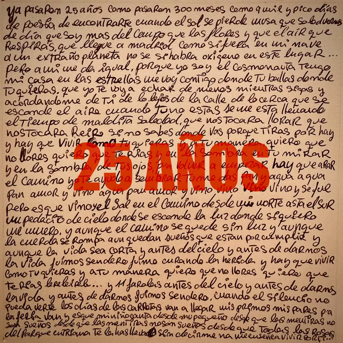 Portada del tema "25 AÑOS" de Miguel Campello